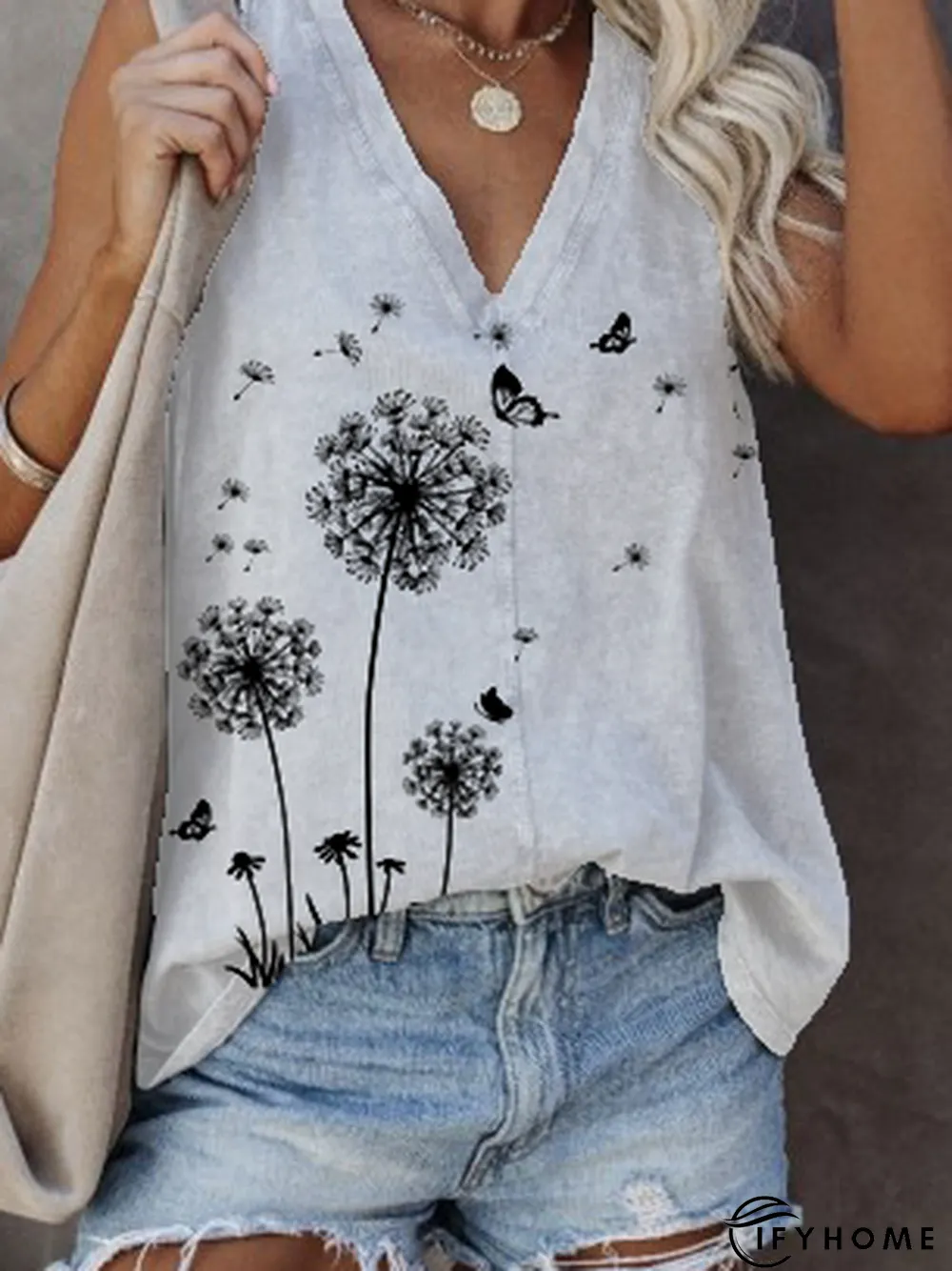 Vintage Floral Off Shoulder Cold Shoulder T-shirt | IFYHOME