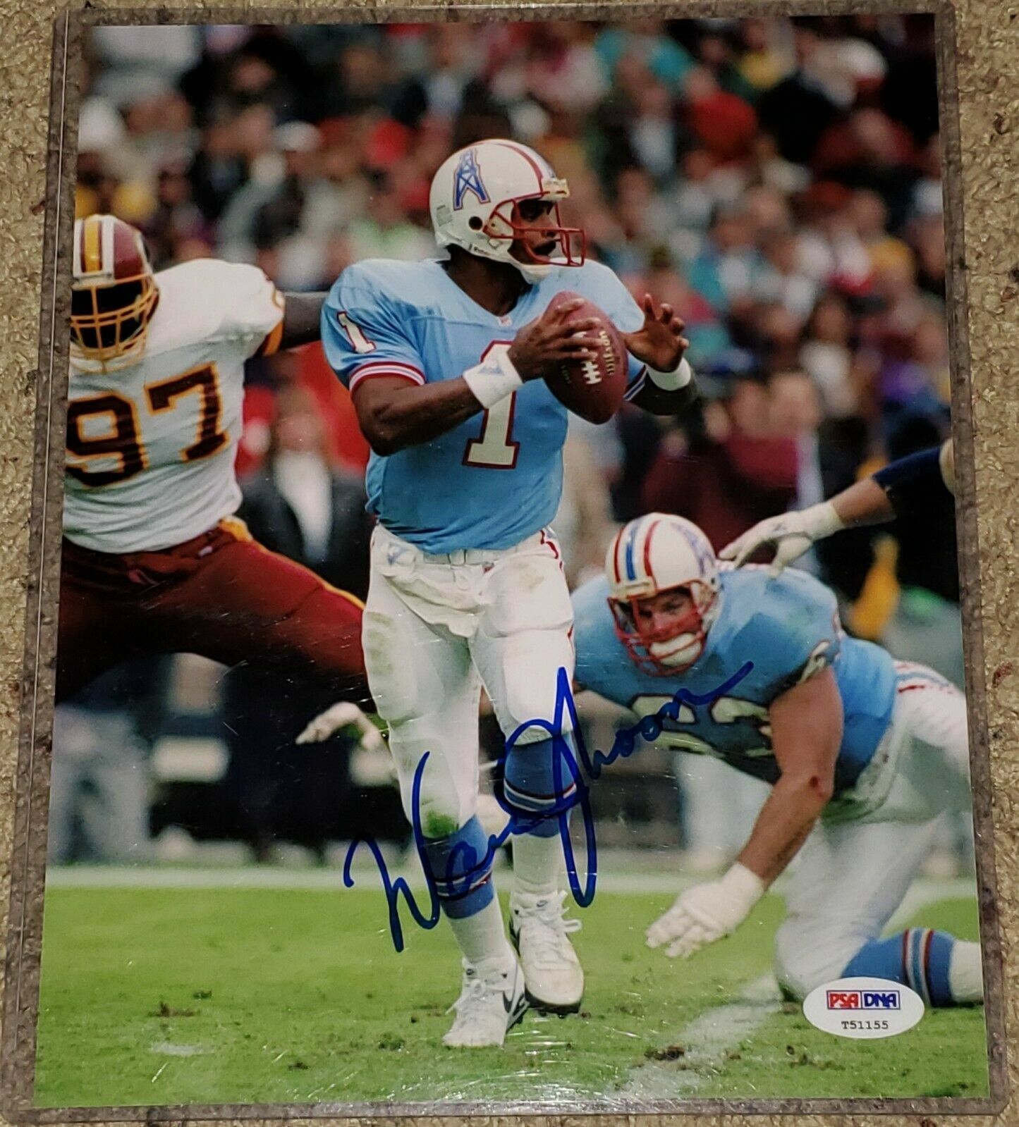 Warren Moon signed Houston Oilers NFL HOF 8x10 Photo Poster painting PSA