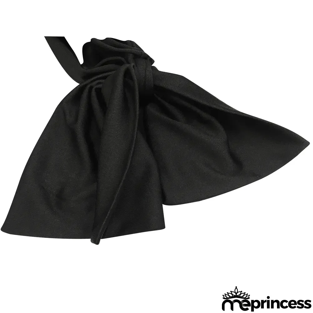 Elegant Solid One Shoulder Bow-knot Split Midi Dress