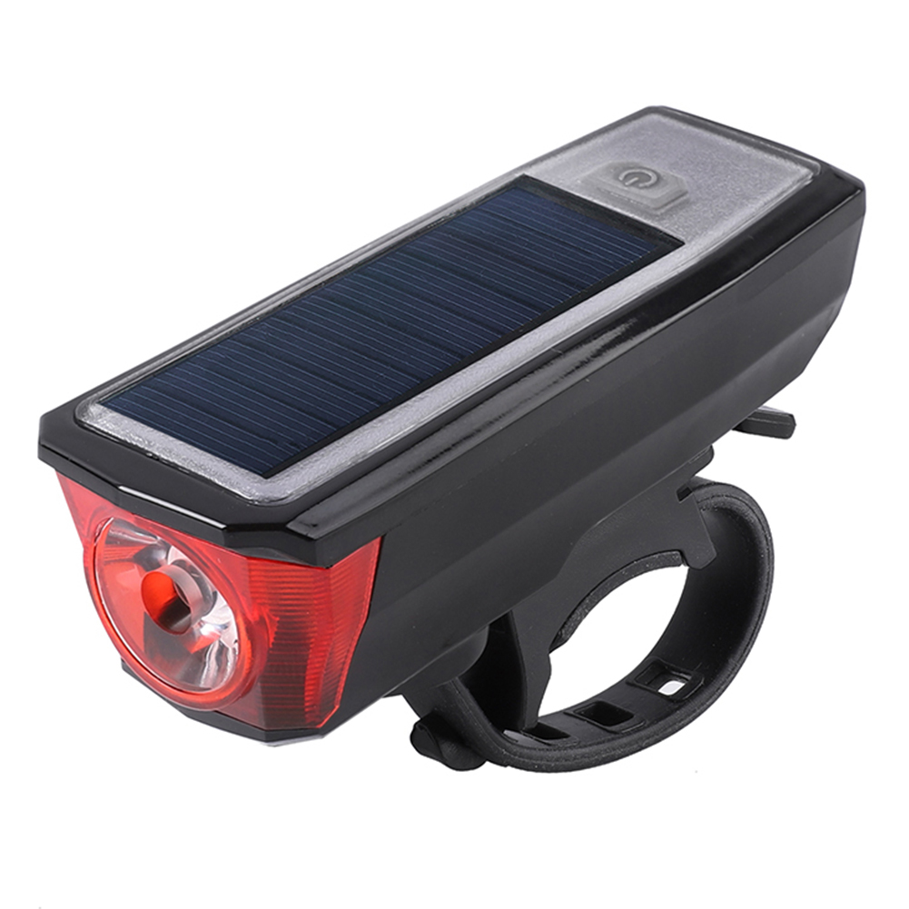 

WEST BIKING Bicycle Waterproof 350LM Solar USB Headlight Stand Alarm Bell, 501 Original