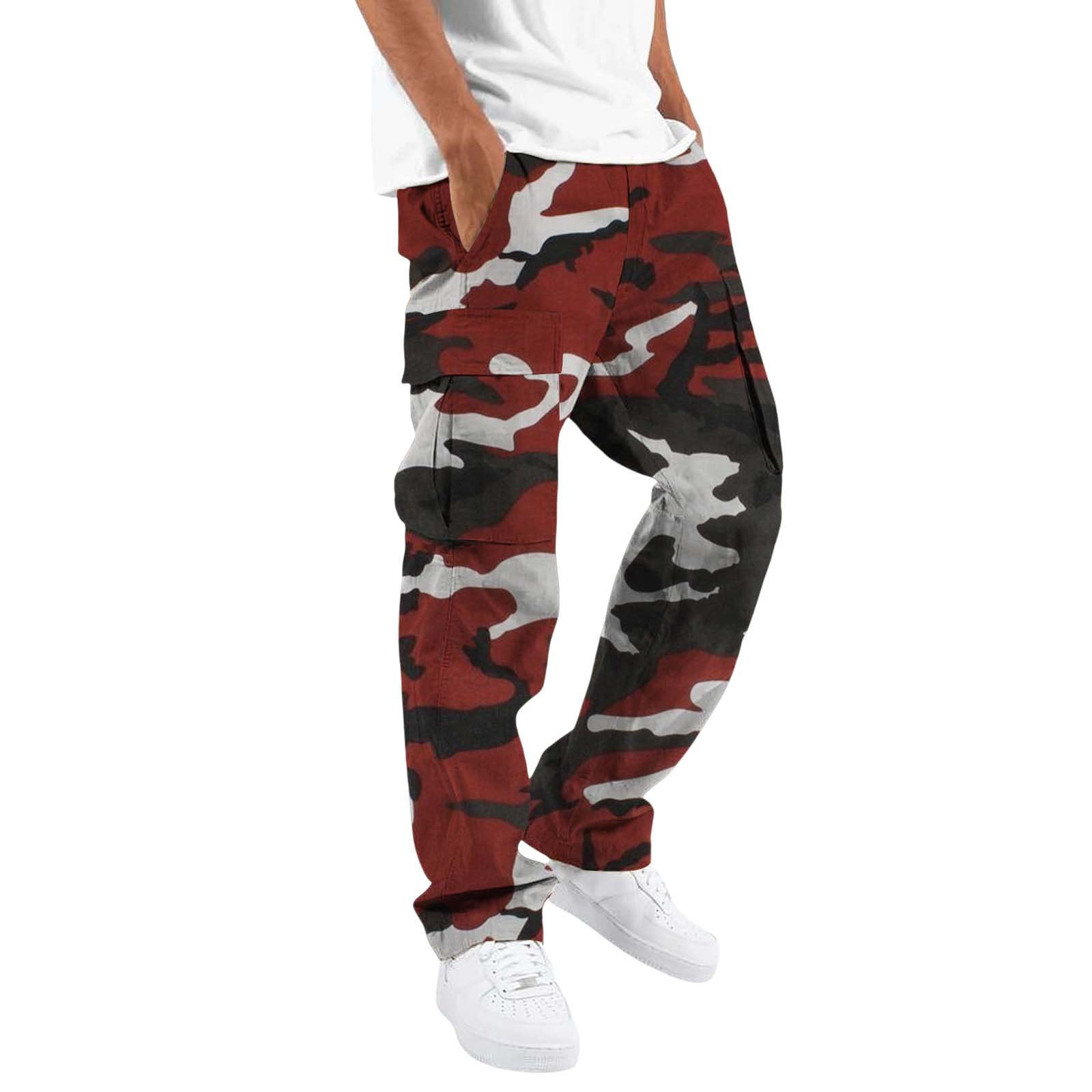 Bonusbiw Men Cargo Pants Summer Drawstring Elastic Waist Casual Joggers Pants Loose Fit Jogging Hiking Pants For Men Business Casual