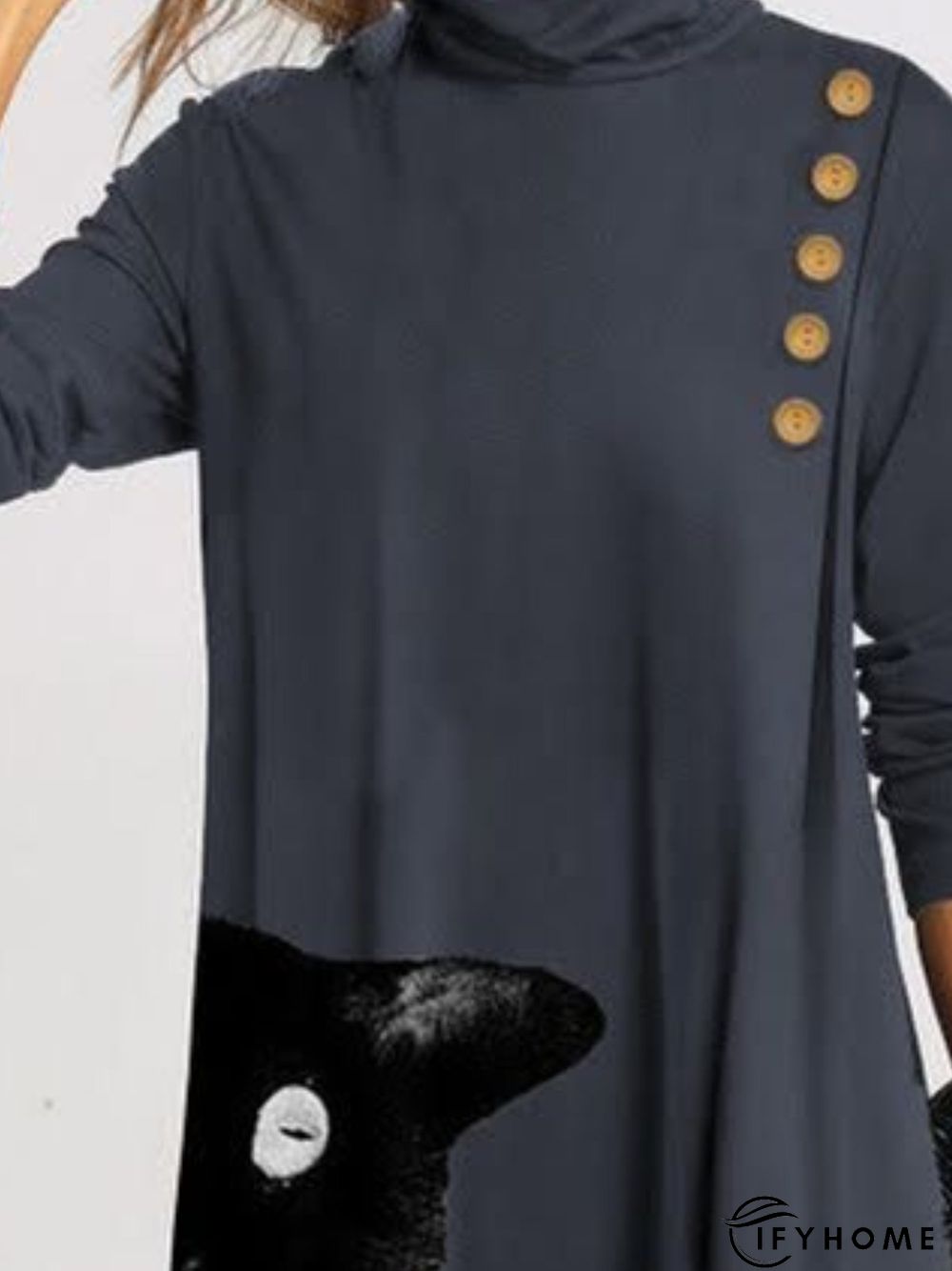 Cotton Patchwork Long Sleeve Knitting Dress | IFYHOME