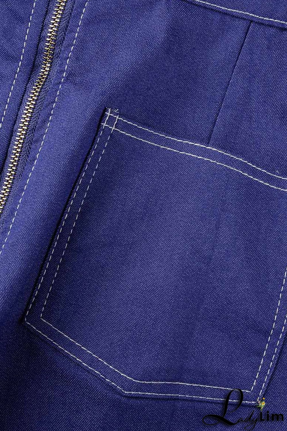 Fluorescent Green Casual Solid Patchwork U Neck Regular Jumpsuits