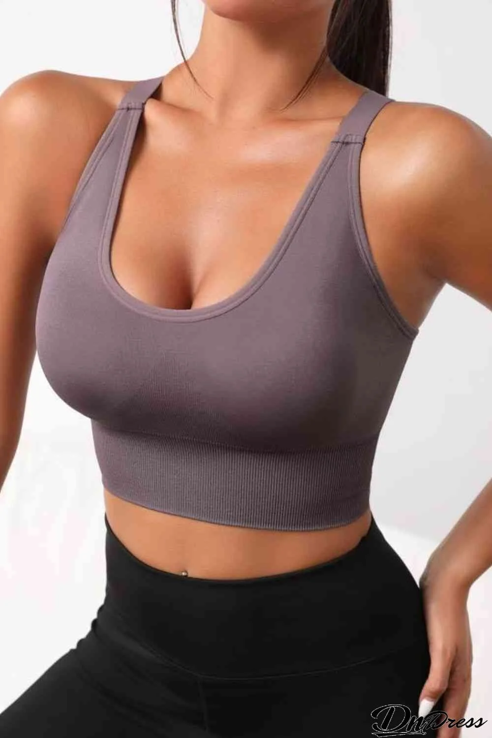 Scoop Neck Long Active Bra