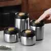 Stainless steel tea coffee bean sealed jar moisture-proof household press vacuum jar