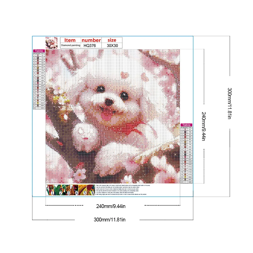 Diamond Painting - Full Round Drill - Flower Dog(Canvas|30*30cm)