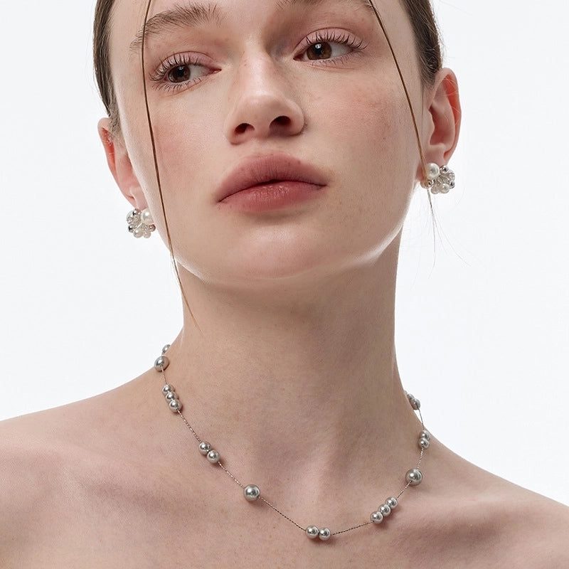 Mother Pearl Shellfish Copper 14K Gold Plated Plating Geometric Pendant Necklace