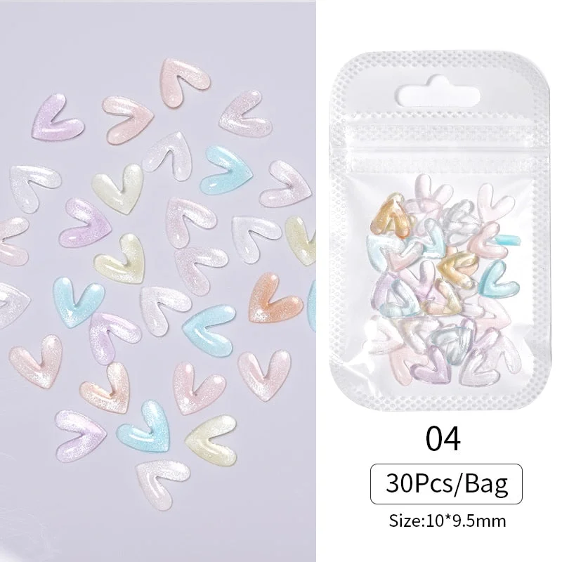 48pcs Mixed Size Aurora Little Bear Nail Art Accessories Resin Kawaii Bear Stereo FlatBack 3D Fashion Fingernail DIY Decoration-Nail Inspo