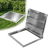 [US Local Warehouse] Stainless Steel Manhole Cover 26.97x23.62in Access Hatch Door with Handle Septic Tank Lid for Cellars Basement Patio Yard Window Well