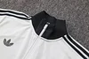 Joyfball 2024/2025 Kids Size Juventus Long Zipped Jacket White Football Jersey （Vintage style）