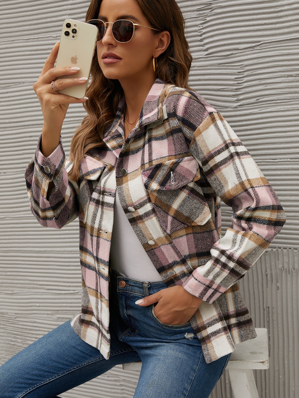  thdmladies Plaid Shirt Flannel Wool Jacket thedmladies