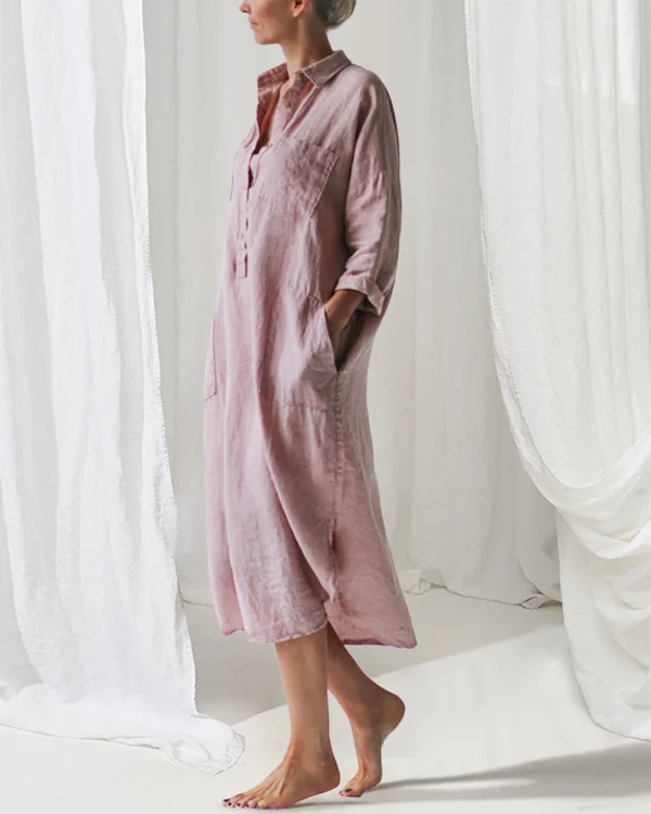 Shirt Dress In Dusty Pink