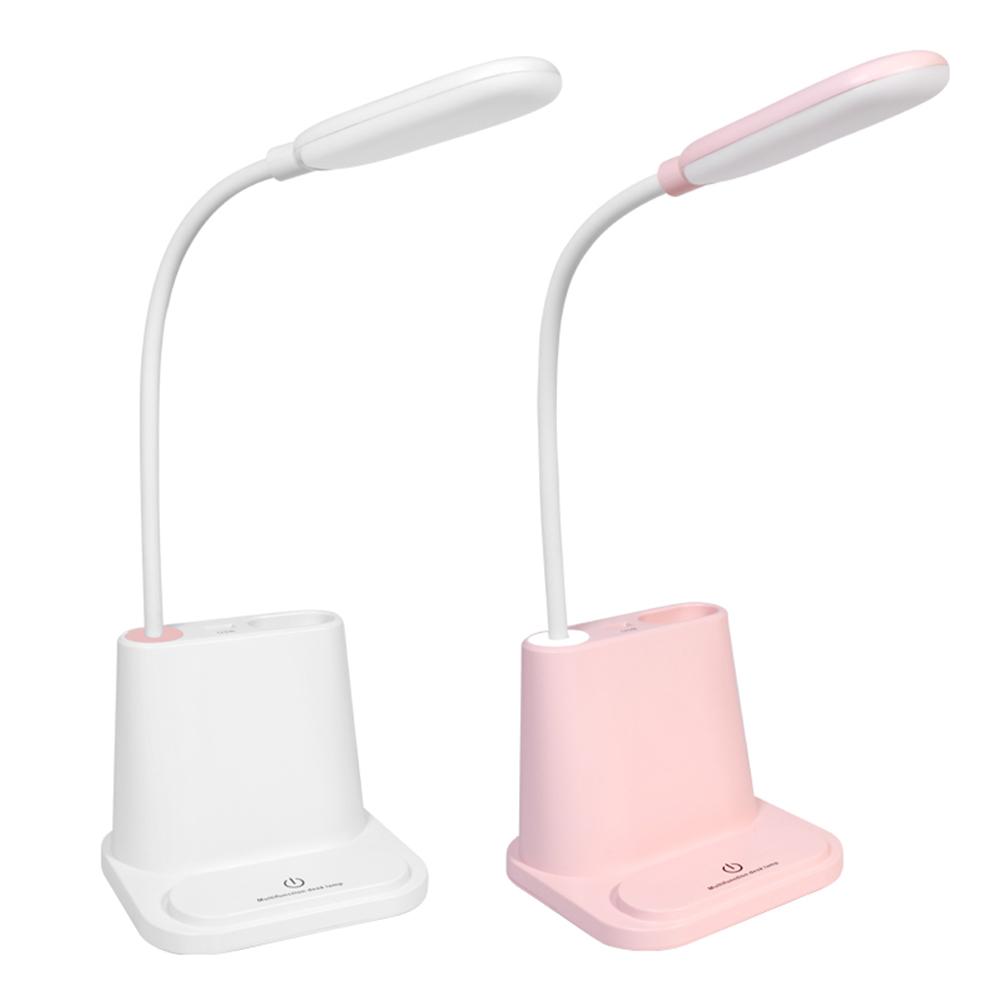 

Multifunctional LED Touch Desk Lamp USB Rechargeable Bedroom Table Light, Pink, 501 Original