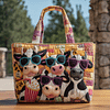 Moo Crew Quilted Tote  Bag