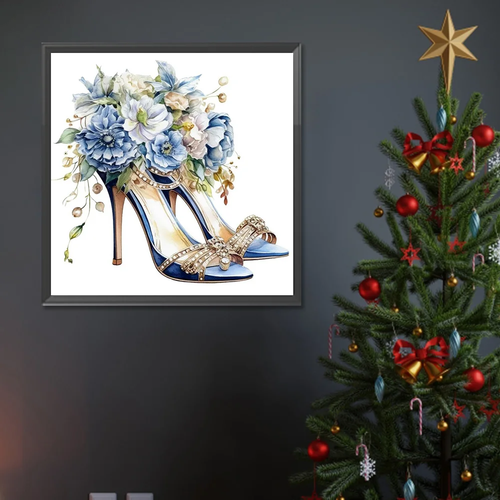 Full Round Diamond Painting 30*30cm - Flower High Heels