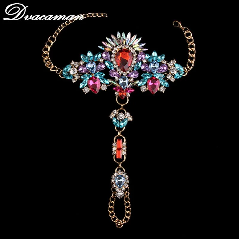 Fashion Best Selling Sexy Body Chain Crystal Jewelry New Charm Barefoot Sandals Fashion Hand Chain Jewelry Colorful Anklet 8591