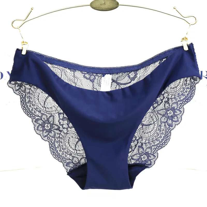 Billionm Women's Sexy Lace Panties Seamless Underwear Leopard Ice Silk for Girl Bikini Cotton Crotch Transparent Lingerie