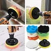 9 Pcs 5 Inch Buffer Drill Wheel Polisher Reusable Buffing Waxing Sponge Pads Kit