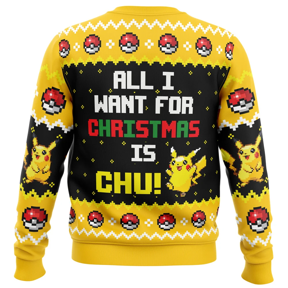 All I Want Pikachu Pokemon Ugly Christmas Sweatshirt