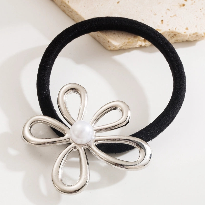 Women’s Elegant Classic Style Starfish Flower Alloy Plating Inlay Pearl Hair Tie