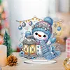(US Local)Snowman Print DIY Desktop Diamond Art Kits for Home Office Desktop Decor
