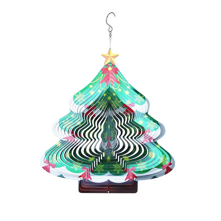 3D Stainless Steel Wind Spinner 30cm/11.81inch Christmas Tree