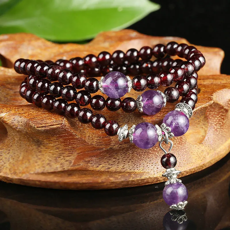 Natural Garnet Amethyst Protection Bracelet