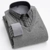 2023 Men's Thermal Fake Two-Piece Long Sleeve Shirt