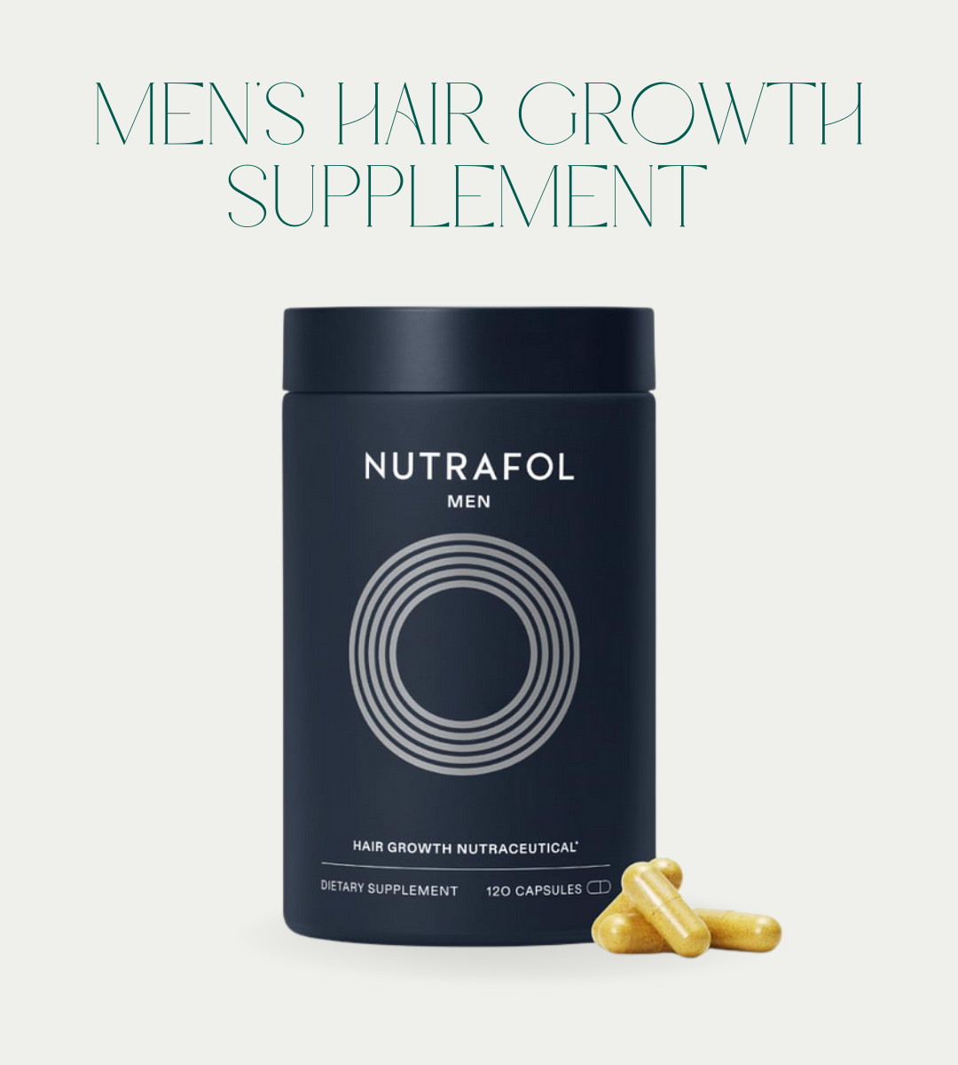 Men’s Hair Growth Supplement – Thicker, Fuller Hair Support – 120 Capsules, 1 Month Supply