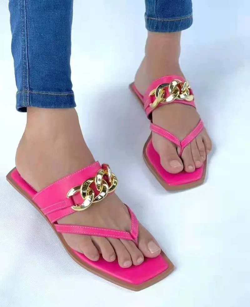 Qengg Women Sandals Summer Shoes Clip Toe Casual Buckle Ladies Slides Fashion Beach Shoes Female Flats Slippers New Flip Flops