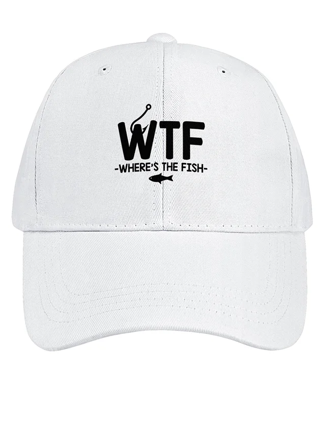 Men's /Women's WTF - Where's The Fish Graphic Printing Regular Cotton Fit Adjustable Hat socialshop