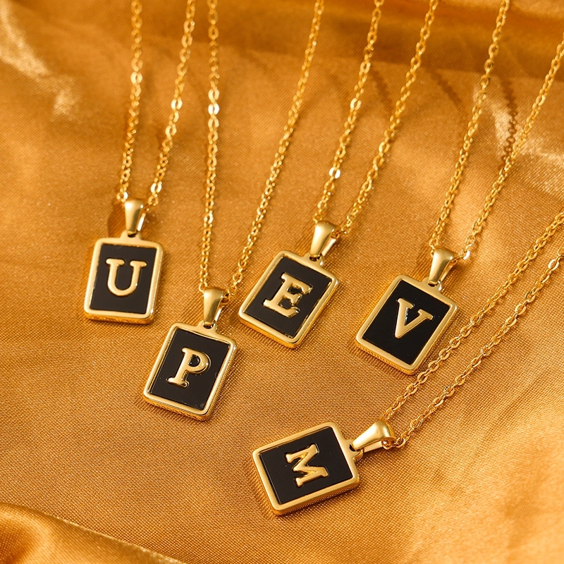 Basic Modern Style Classic Style Letter Titanium Steel Fritillary Plating Pendant Necklace