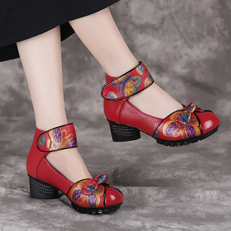 GKTINOO 2022 Spring Autumn New Retro Genuine Leather Platform Shoes Women's Pumps High Heel Soft Bottom Shoes Women Designers