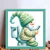 Goblin Goes To Toilet-18CT Stamped Cross Stitch 25*25cm/9.84*9.84in