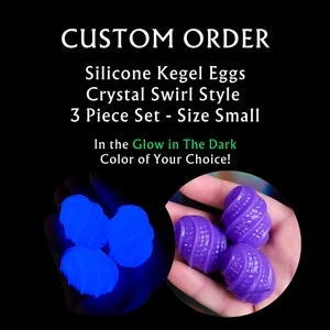 pornhint Pornhint Small Clutch of 3 'Crystal Swirl' Glow in the Dark Kegel Eggs - Custom Fantasy Silicone Eggs With NEW Color Options!