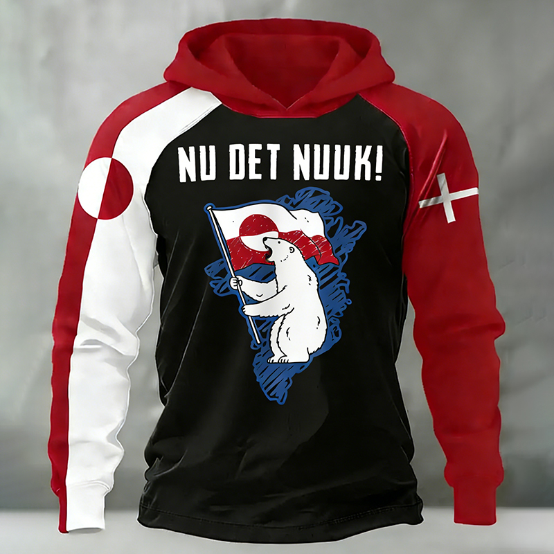 Greenland Does Not Sell Casual Patchwork Hoodies. artswardrobe