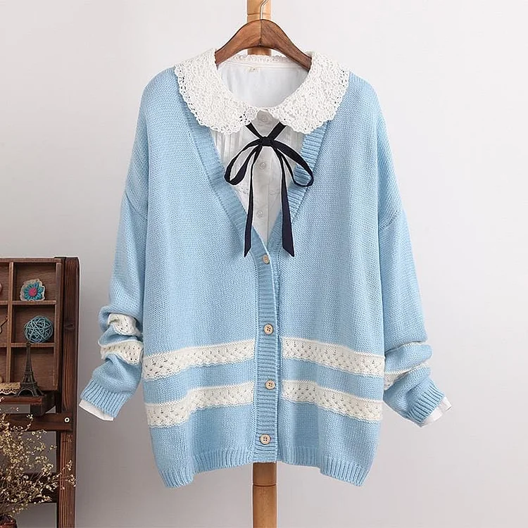 4 Colors Long Sleeve Cardigan Sweater Coat SP154450