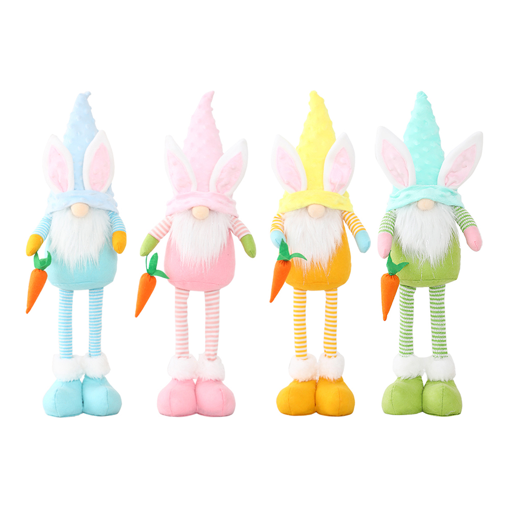 

Easter Bunny Gnome Carrot Doll Faceless Standing Pose Rabbit Dwarf Decor, Yellow, 501 Original