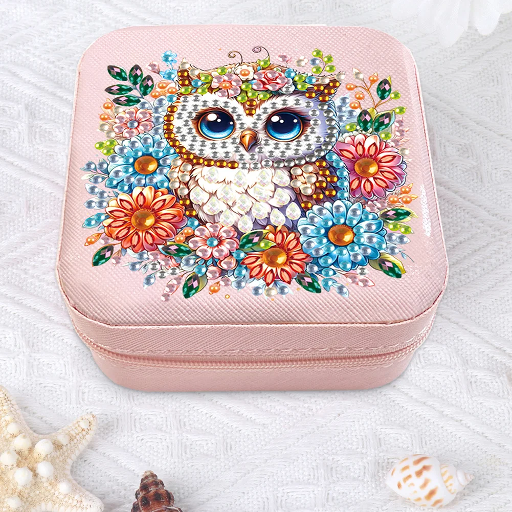 5D DIY Owl Special Shape Diamond Painting Jewelry Box for Art Crafts