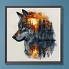 (US Only)Paint By Numbers Kit On Canvas DIY Oil Art Wolf Picture Home Decor40x40cm