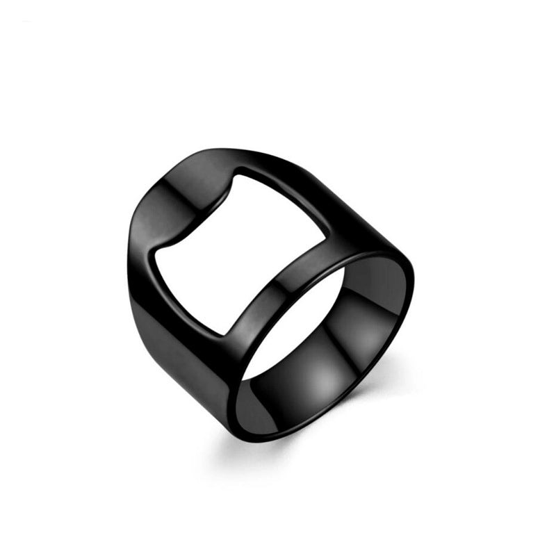 Exaggerated Geometric Stainless Steel Unisex Rings
