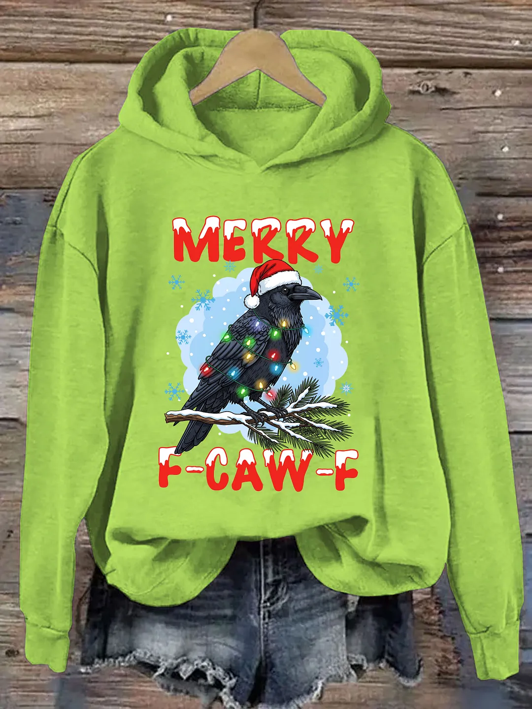 Merry Christmas F-Caw-F Crow Hoodie