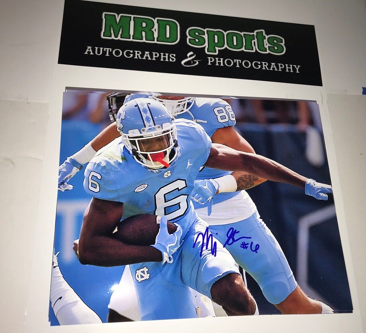 M.J. Stewart North Carolina MJ hand signed autographed 8x10 football Photo Poster painting B