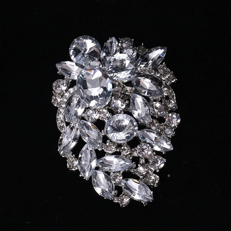 Pin Flower Alloy Inlay Glass Women’s Brooches