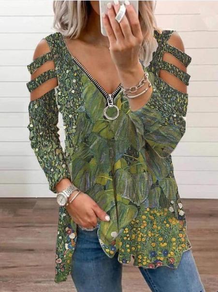 Women Half Sleeve V-neck Solid Color Dress