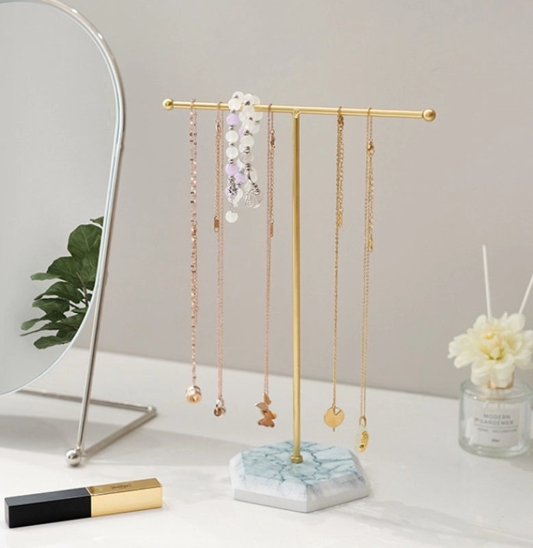 Wood Iron Casual Minimalist Geometric Jewelry Rack