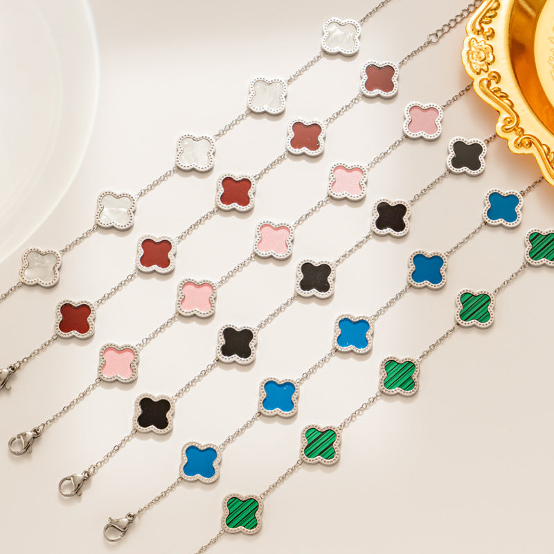 Minimalist Quadrilateral Geometric Titanium Steel 18K Gold Plated Necklaces