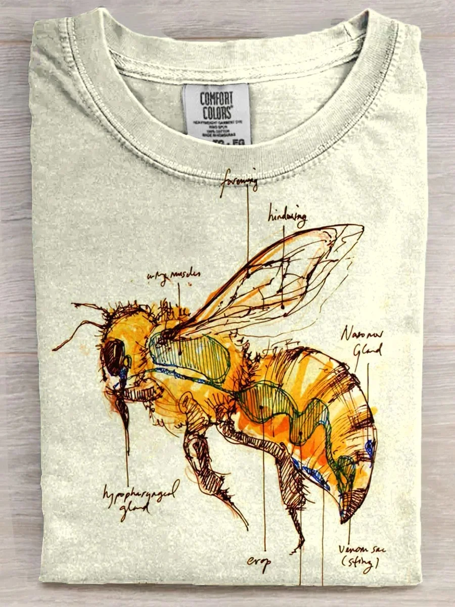 Eagerlys  Bee's Body Structure T-shirt Eagerlys