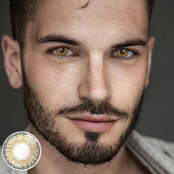 Men's 3 Tone Pure Hazel Colored Contacts
