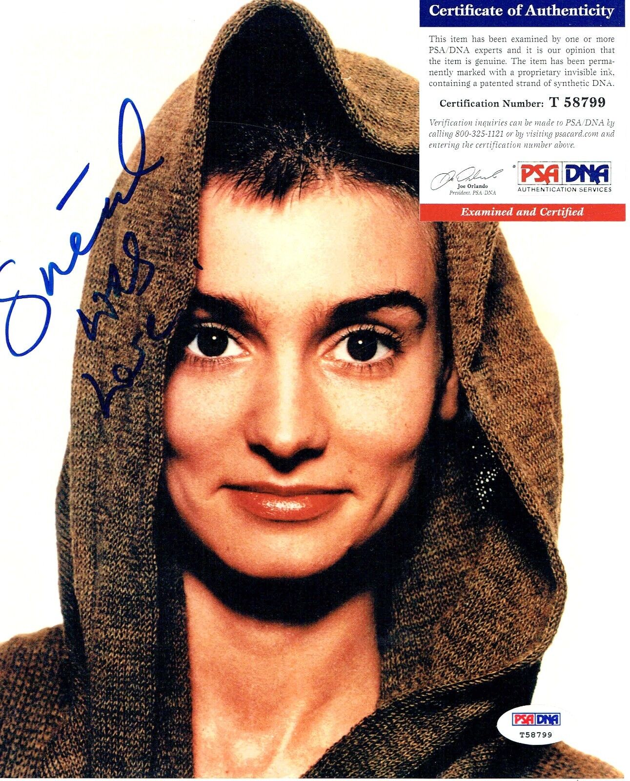 SINEAD O'CONNOR Signed Autographed 8x10 Photo Poster painting (PSA/DNA) #T58799